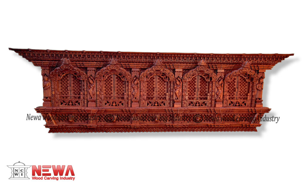 Window Sha Wooden Fine Five Faced Sha Window - Newa Wood Carving Industry