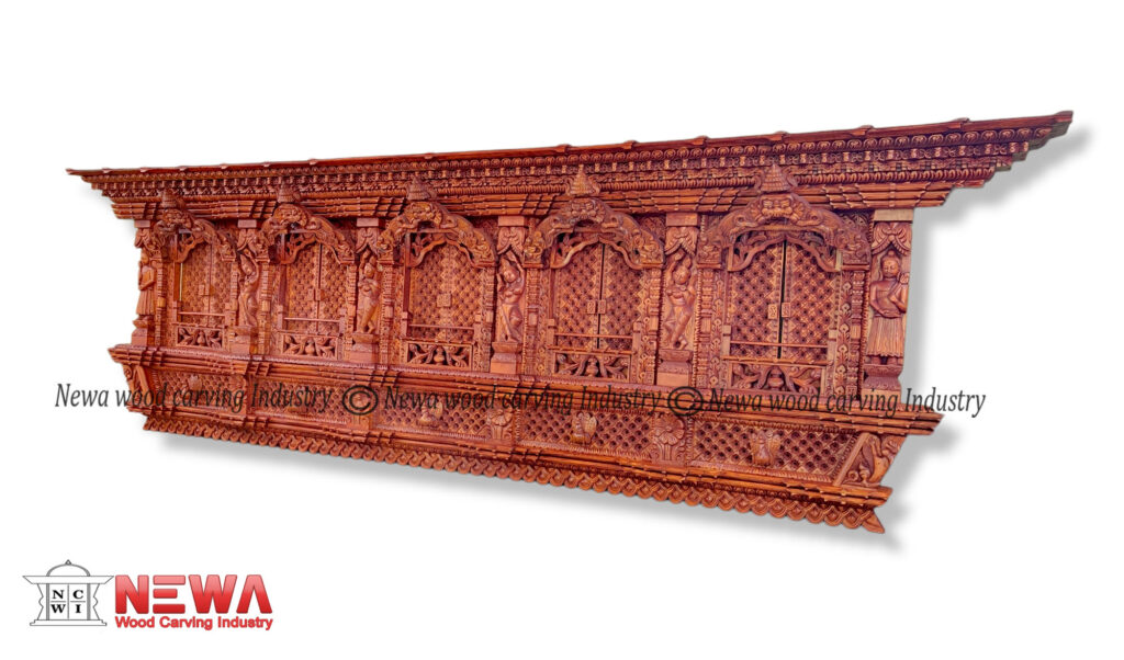 Window Sha Wooden Fine Five Faced Sha Window - Newa Wood Carving Industry
